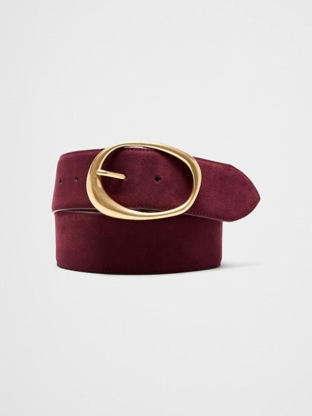 Banana Republic Burgundy Vegan Suede Belt, M